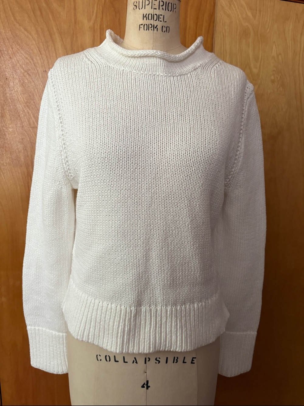 J crew roll neck cotton sweater size s